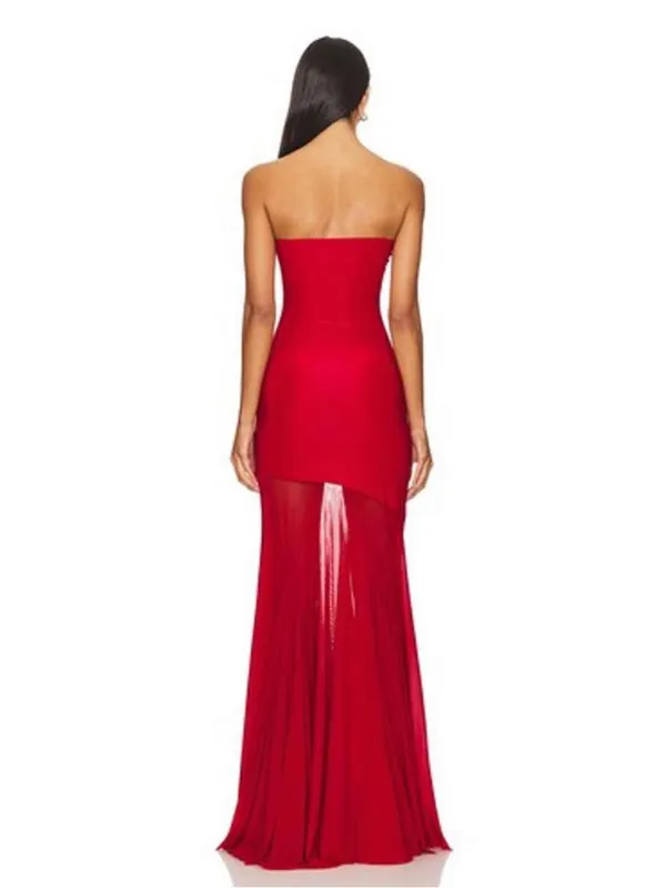 DEME by Gabriella Dahlia Strapless Dress in Maroon S - Image 7