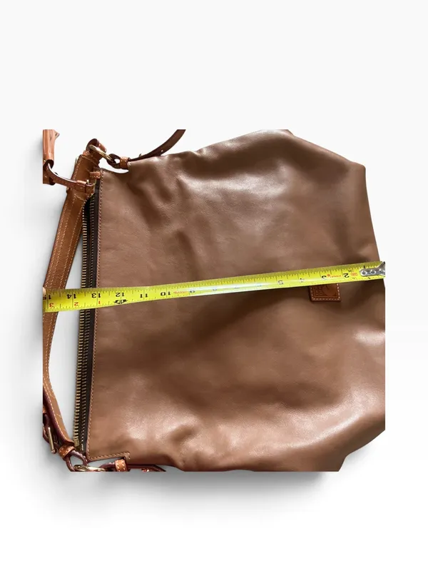Dooney & Bourke smooth leather large hobo handbag mustard brown leather large - Image 7