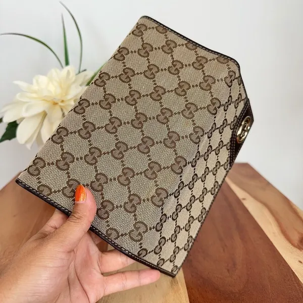 Pre-Owned Gucci Britt GG Canvas Continental Wallet‎ - Image 12
