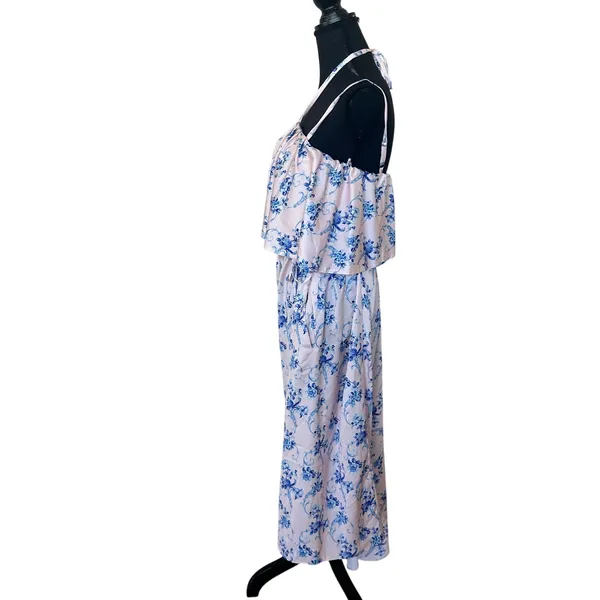 Osman Yousefzada Pink Floral Halter Midi Dress XS Party Vacation Designer $300 - Image 7