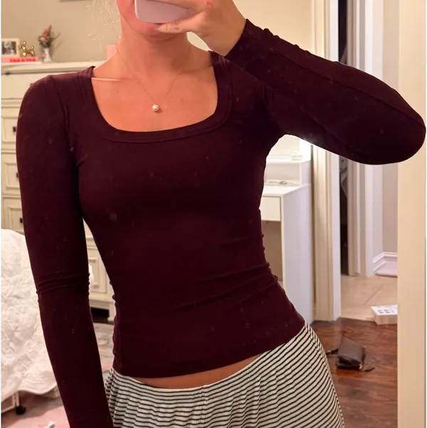 Cotton On Tight Long Sleeve Maroon - Image 2