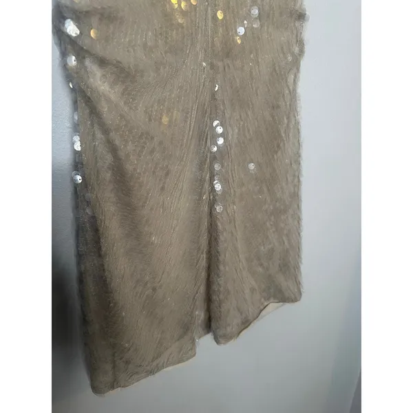STAUD Off-White Sequin Mini Sleeveless Cocktail Eton Sparkle Dress size Small - Image 15