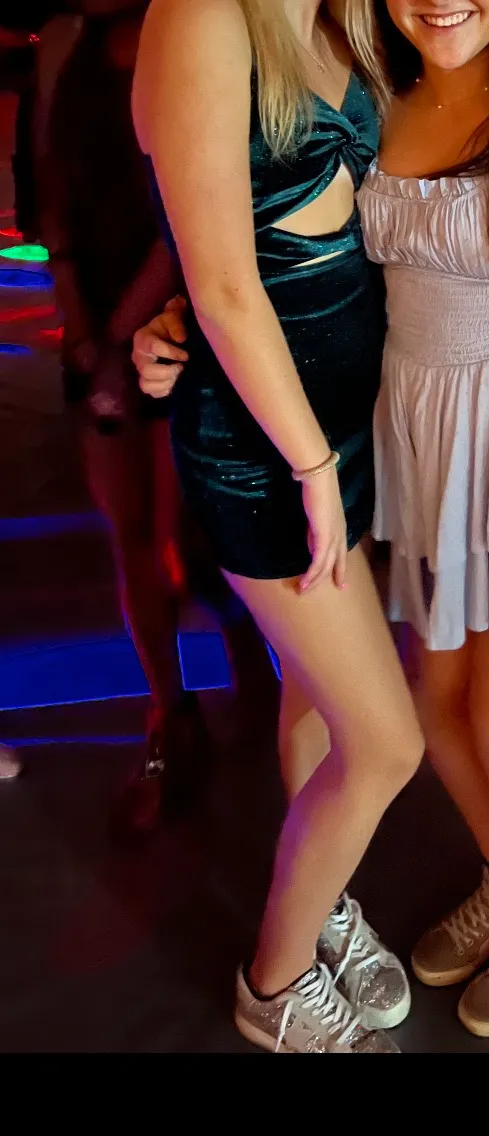Green Sparkle Cut Out Dress - Image 3