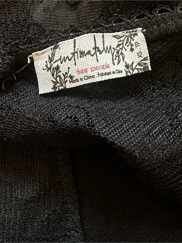 Intimately Free People Black Teddy Romper Lace Romantic Loungewear Coquette - Image 3