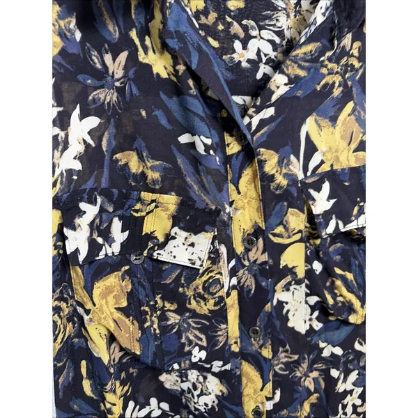 Kimchi Blue Floral Sleeveless Tunic Dress Womens Size M Navy Boho Rayon - Image 3