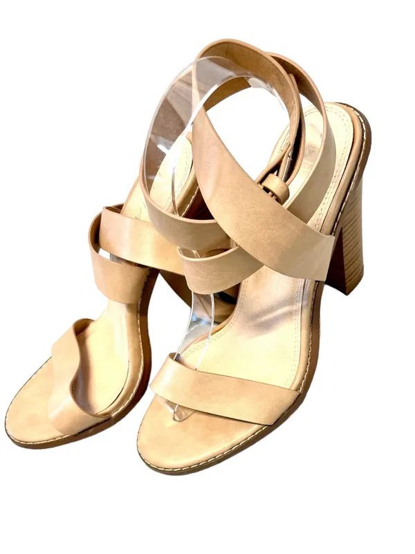 LILIANA Beige Nude Chunky Strappy Ankle Wrap Sandals Heels Sz 8 $27.90 - Image 2
