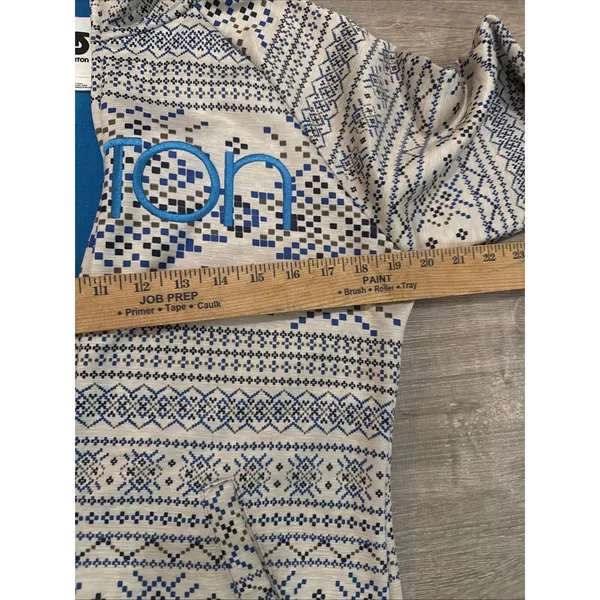 Burton WB Peak Spell Out Fair Isle Geometric Zip Up Outdoor Ski Hoodie Jacket L - Image 4