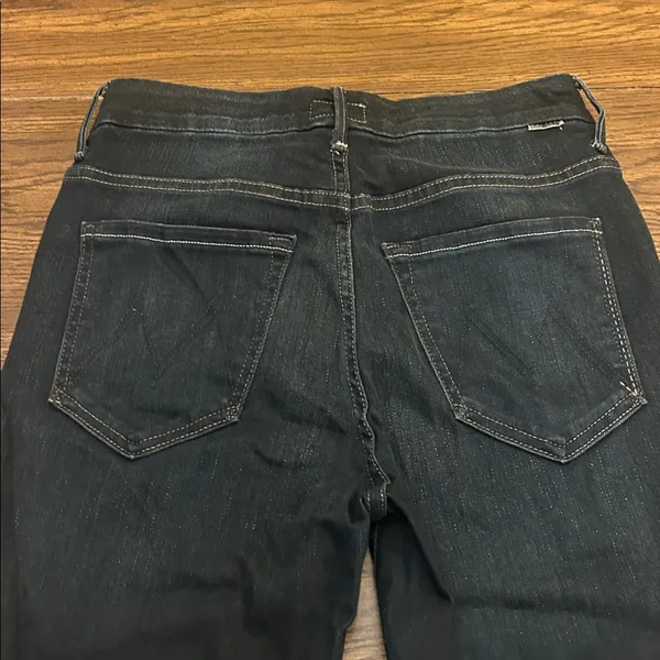 Mother denim HW Looker Ankle Fray in Night Owl dark wash ladies size 26 grunge - Image 11