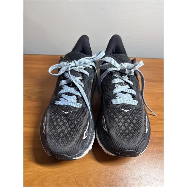 HOKA Clifton 9 Women Black/White Running Shoes Size 8B - Image 7