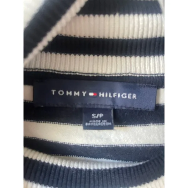 Tommy Hilfiger Black and White Stripe Funnel Neck Long Sleeve Top - Image 4