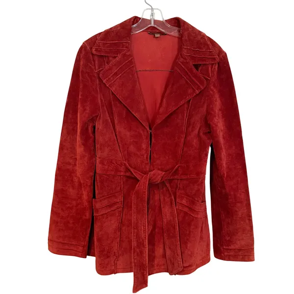 Arden B Vintage Suede Jacket Women Medium Rust Y2K Vintage Boho Western Autumnal - Image 4
