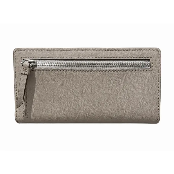 Kate Spade New York Gray Women's Bifold Wallet Zip Coin, Clear ID, Logo - Image 3