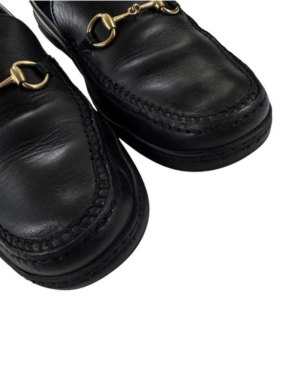 Gucci Horsebit Driving Loafers Black Leather Fits Mens US 8 Womens 9.5 - Image 8