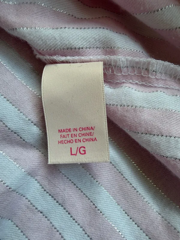 Victoria’s Secret Pink Striped Button Up Shirt Size L Pajama Lounge Top - Image 6
