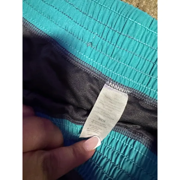 Activewear Womens Running Shorts Teal Grey Colorblock‎ Athletic Gym Shorts Small - Image 3