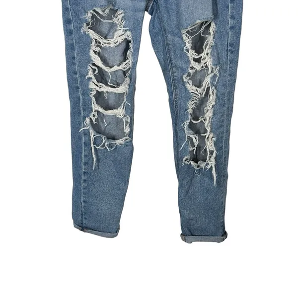 American Eagle Distressed Mom Jeans Size 0 | Ripped Straight Leg | 90s Y2K - Image 5