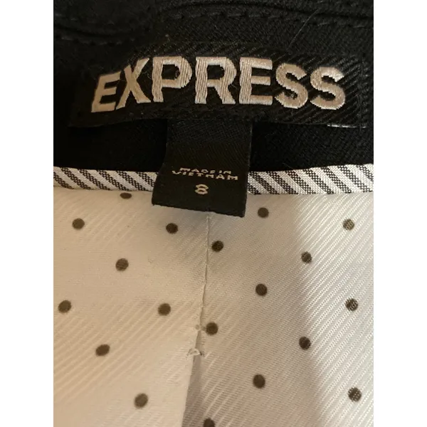 Express Black Notched Collar Long Sleeve Cardigan Suit Blazer Coat Jacket Size 8 - Image 3