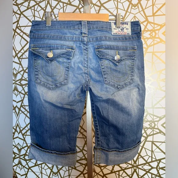 True Religion Knee length Shorts Women’s Bermuda Denim Jeans size 29 - Image 2