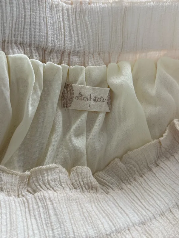 Altar'd State Cream Tiered Tie-Strap Maxi Dress Size Large - Image 4