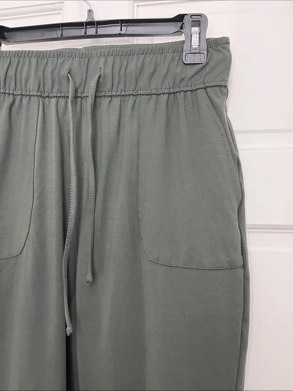 RachelZoe Dark Green Drawstring Pull On Waist Joggers - Size 6 - Image 2