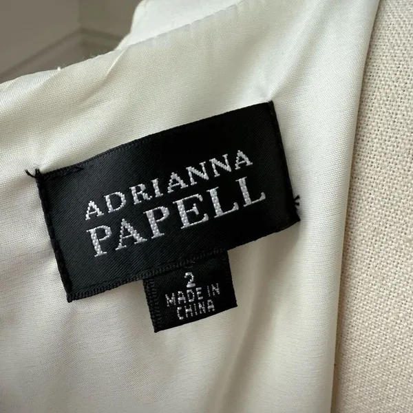 NWT Adriana Papell Ivory Semi Ruffle Sheath Dress $138 2 - Image 6