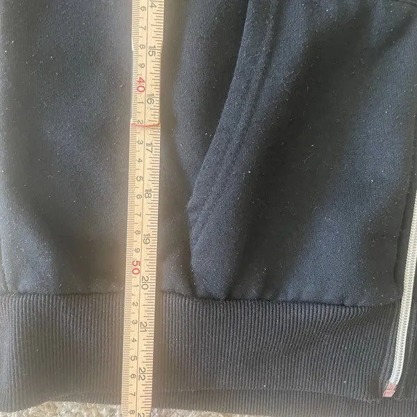Bebe Black Full-Zip Logo Tape Sleeve Hoodie Jacket Sz L - Image 10