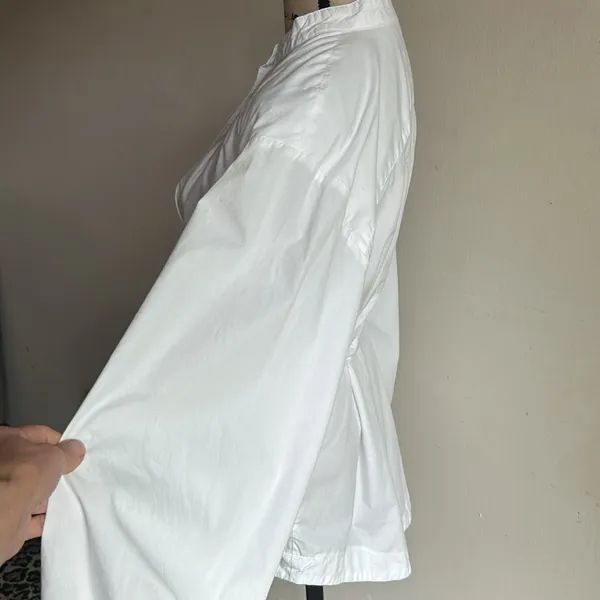 Free People Abbey Bishop Sleeve Button Down White Tunic Size Medium - Image 11