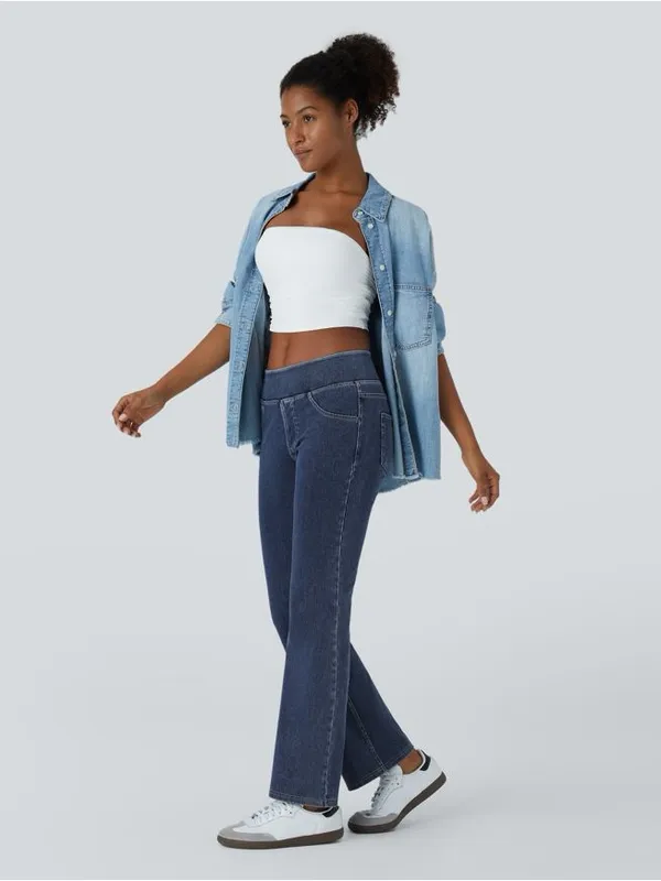 Halara Flex Low Rise Pockets Casual Bootcut Jeans Size Large - Image 6