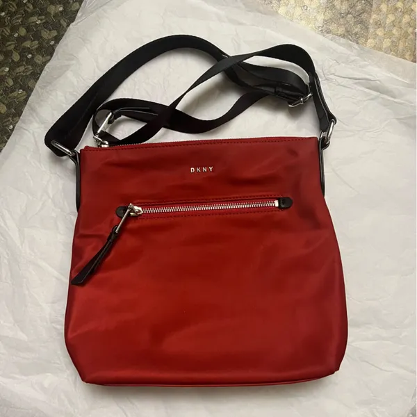 DKNY Gia Red with Black Strap Nylon Crossbody bag - Image 2