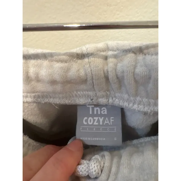 Aritzia Tna CozyAF Fleece Mega Sweatpants Heather Gray High Waisted Small - Image 2