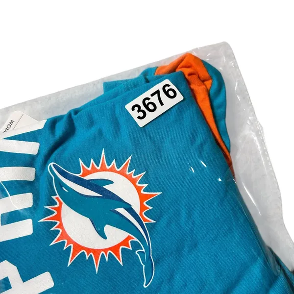 NEW‎ Miami Dolphins NFL Womens XL Teal Orange 3/4 Sleeve T Shirt Team Apparel - Image 7