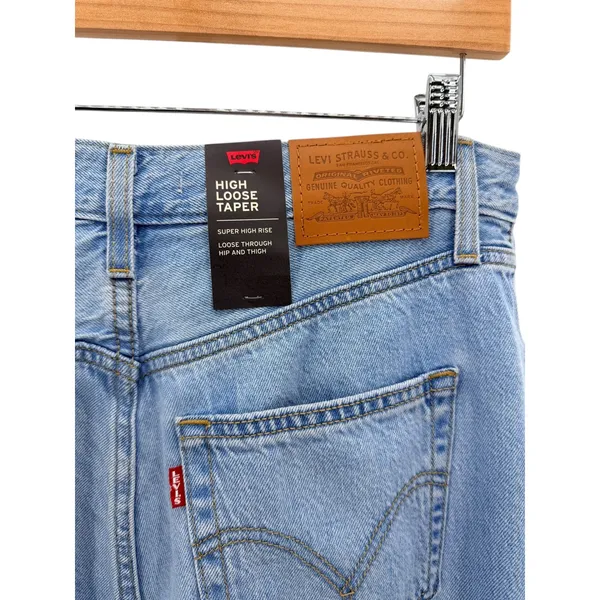 Levi's Premium High Loose‎ Taper Jeans 30x29 Light Wash TENCEL NWT - Image 6