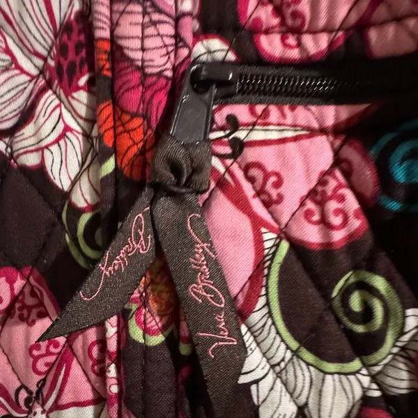 Vera Bradley Pink and Black Floral Tote - Image 4