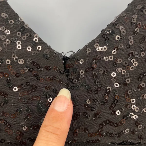 B.Darlin Sequin Tiered Cocktail Dress Sz 3/4 Y2K Glam HOCO Party Holiday Black - Image 7