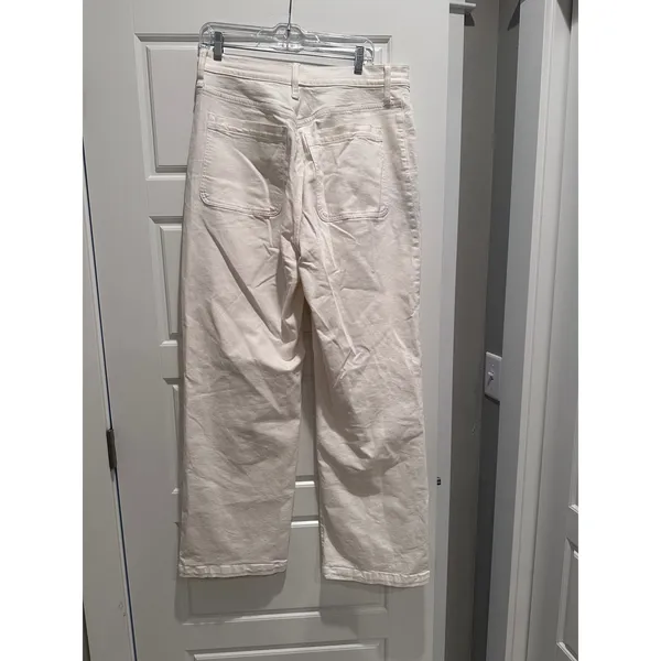 Madewell Perfect Vintage Wide Leg Jeans Size 32 Tall White Canvas High‎ Rise - Image 3