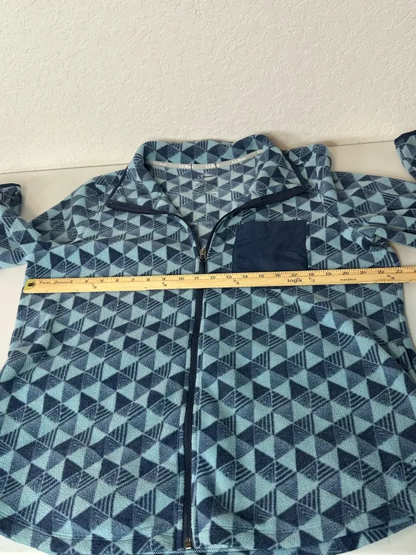 L.L. Beans Women’s Full Zip Geometric Print Classic Fleece Jacket Size XL - Image 6