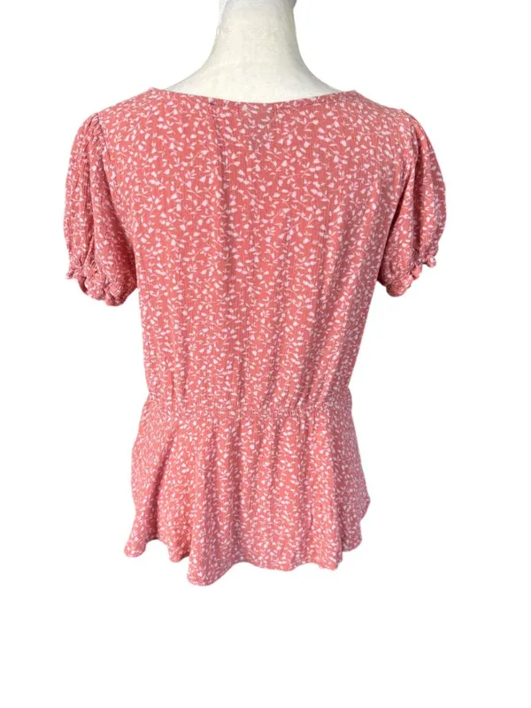 Art Class women's pink floral peplum top size XL 14/16 - Image 4