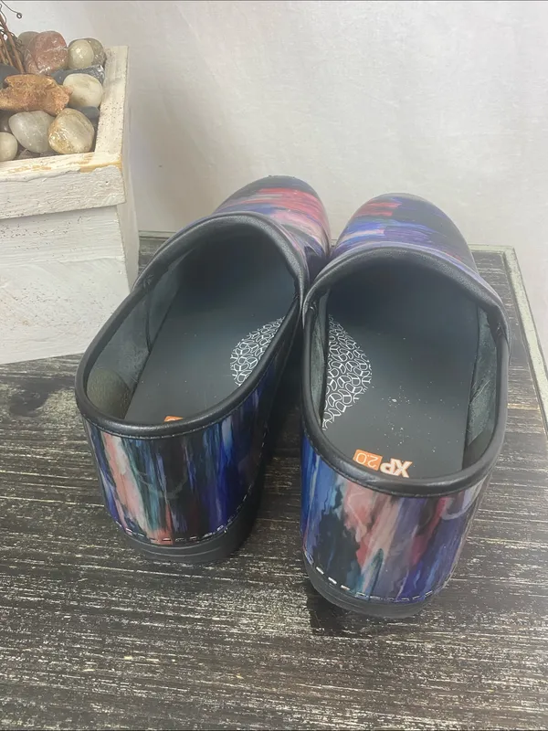 Dansko Black Multi Print Slip On Clog Shoes 42 - Image 3