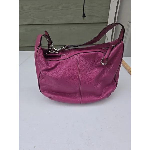 Coach Avery Tassel Purple Leather Hobo Bag Purse F23960 - Image 3