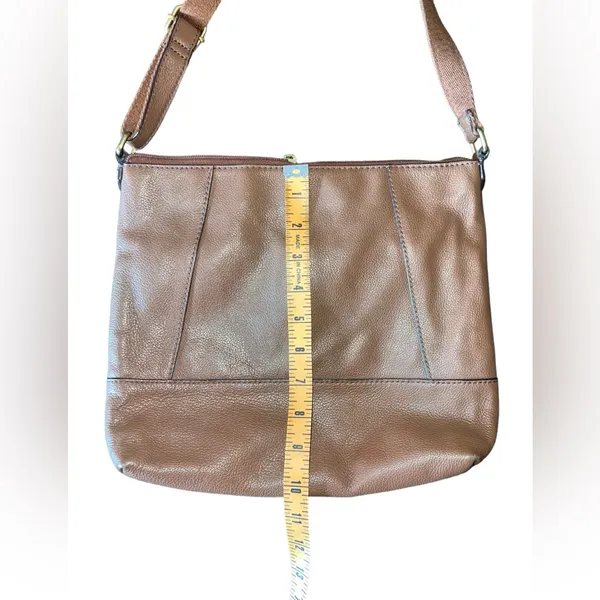 Fossil Brown Leather Crossbody Bag - Image 3