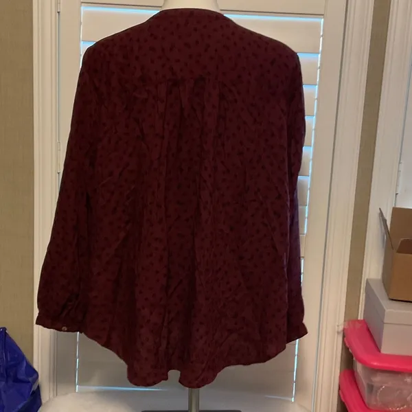 Sonoma Maroon Button-Down Blouse - Image 4