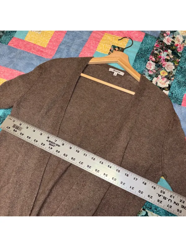 Madewell $110 Wool Alpaca Blend Woman’s XS Brown Open Front Cardigan Sweater - Image 8
