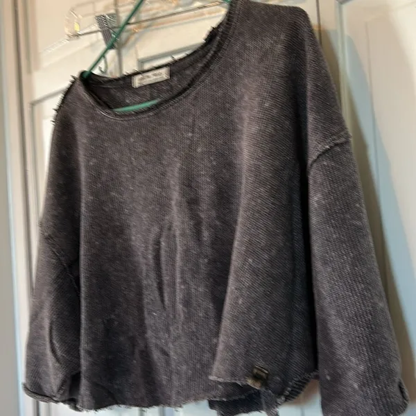 We the Free gray cropped sweater poncho - Size M - Image 4