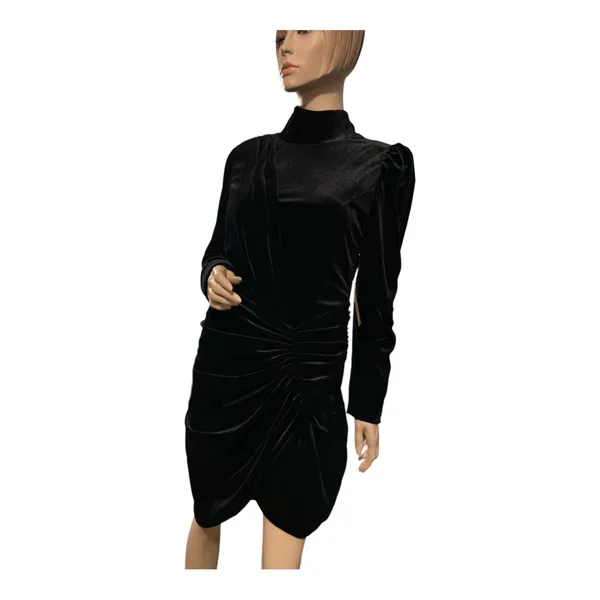O PT One Pretty Time Black Velvet Lowri Dress SZ L‎ - Image 9