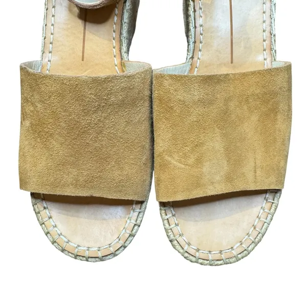 Dolce Vita Shoes Womens Size 8.5 Brown‎ Suede Espadrille Wedge Sandals Buckle - Image 2