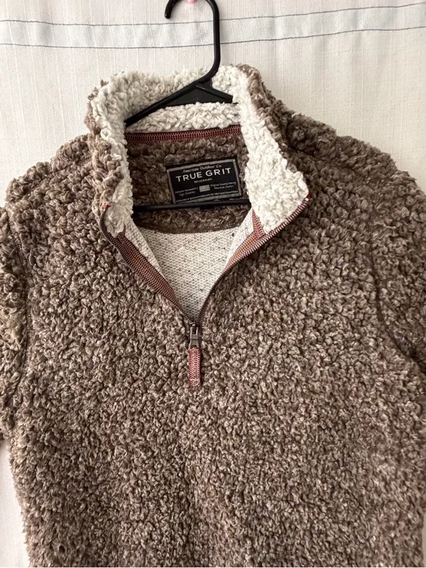 True Grit Sherpa Fleece Quarter Unisex size L Zip Pullover Excellent(C48) - Image 2