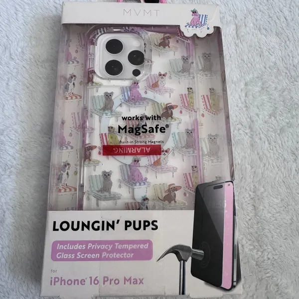 MVMT Loungin Pups for iPhone 16 Pro Max MagSafe Case‎ Privacy Screen Protector - Image 2