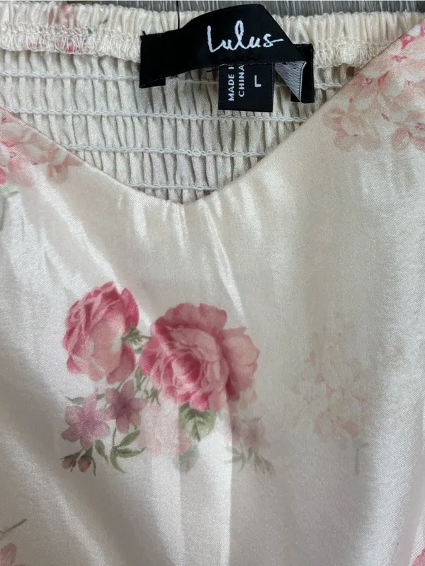 Lulus Blush Pink Floral Organza Tiered Mini Dress - Image 2