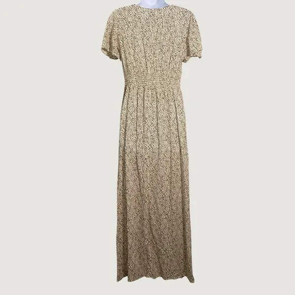 Cheetah Maxi Dress Medium Bohemian Boho Chic Cottagecore Animal Print‎ Summer - Image 2