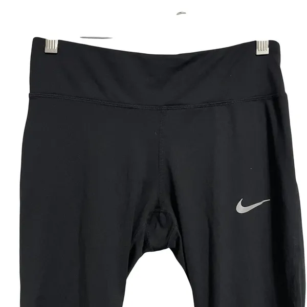 Nike Women Black Dri-FIT Running Crop Leggings Athletic Workout Fitness Pants M‎ - Image 3